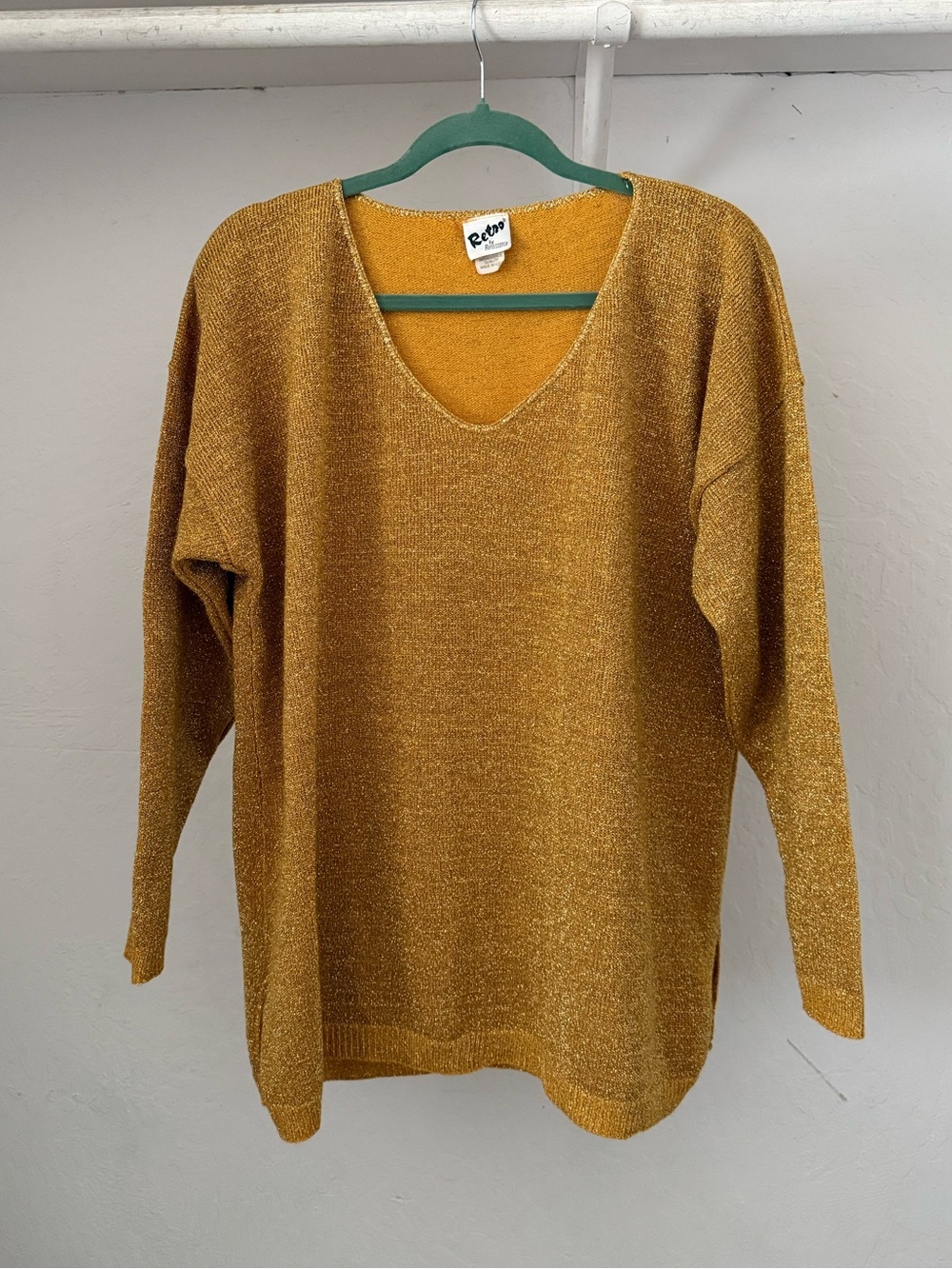 Bundle 3 for 50% off 1980s Gold Lurex Oversized Fit Sweater